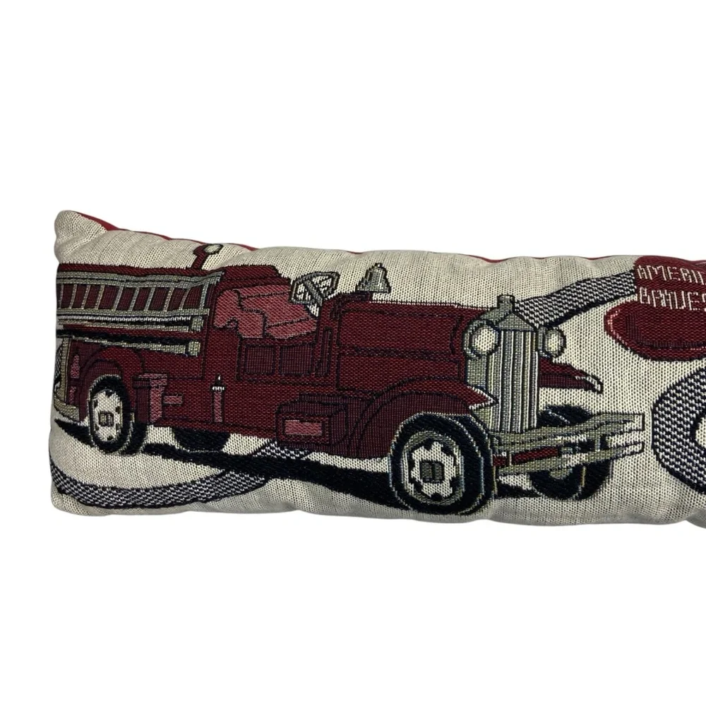 Vintage Tapestry Pillow Goodwin Weavers 911 EMS Fire Lumbar Woven - Picture 11 of 11
